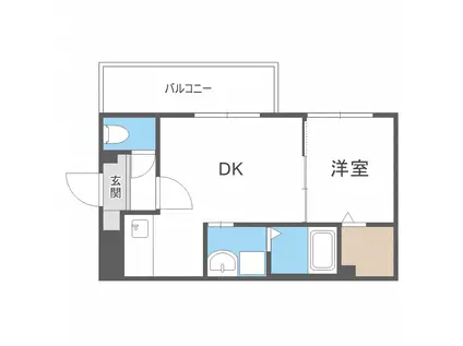 プレジール医大前(1LDK/2階)の間取り写真