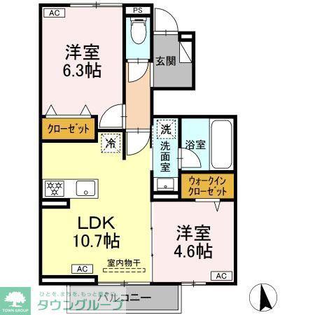 ユーフォリア・K(2LDK/1階)の間取り写真
