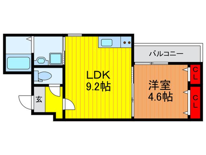 フジパレス門真本町III番館(1LDK/2階)の間取り写真