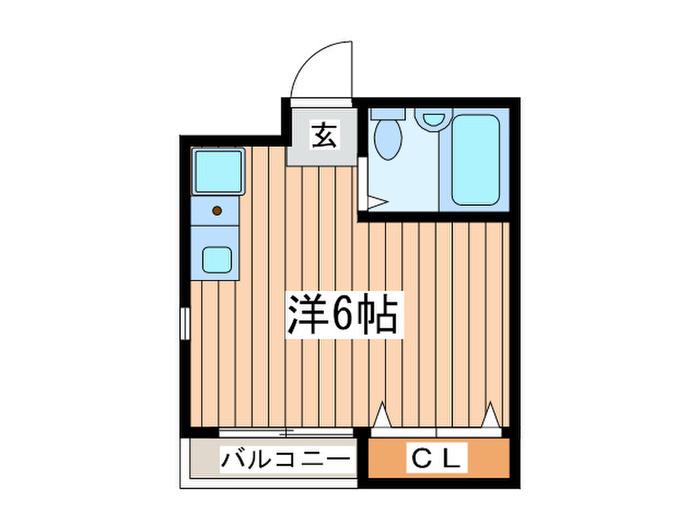 シルバーウェーブコートI(ワンルーム/2階)の間取り写真