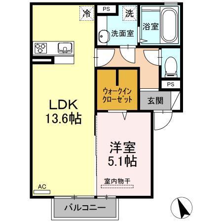 サンシャイン愛(1LDK/2階)の間取り写真