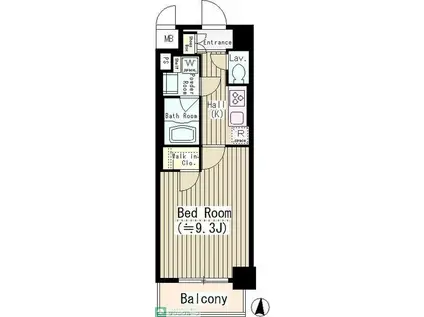 フェールメゾン菊川(1K/1階)の間取り写真
