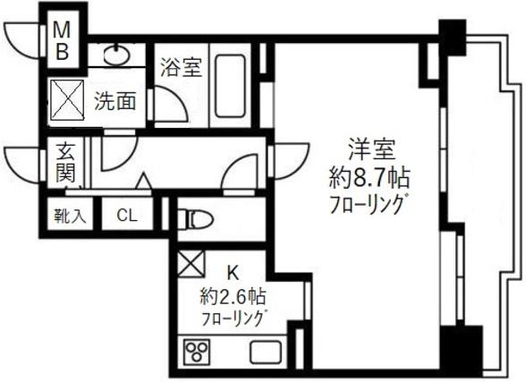 エスポワール西荻窪(1K/4階)の間取り写真