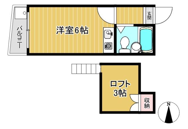 ハイムエスぺランサ(1K/1階)の間取り写真