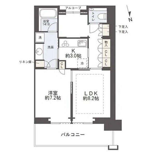 グラングリーン大阪 THE ノース RESIDENCE(1LDK/15階)の間取り写真