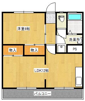 須賀ハイツ(1LDK/4階)の間取り写真