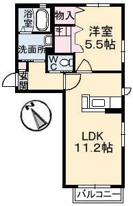 サンフラワーMII(1LDK/1階)の間取り写真
