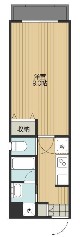 住吉橋TKハイツ(1K/4階)の間取り写真