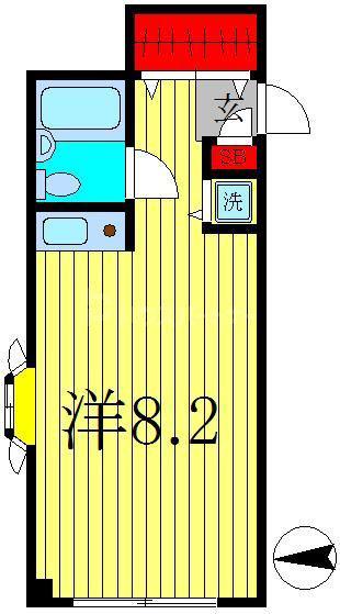 ウィンベルソロ亀有第6(ワンルーム/2階)の間取り写真