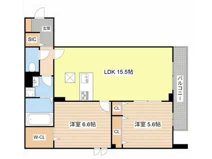 MAISON DE MARINE(2LDK/1階)の間取り写真