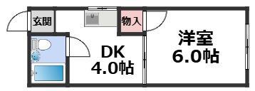 クレインズマンション(1DK/2階)の間取り写真