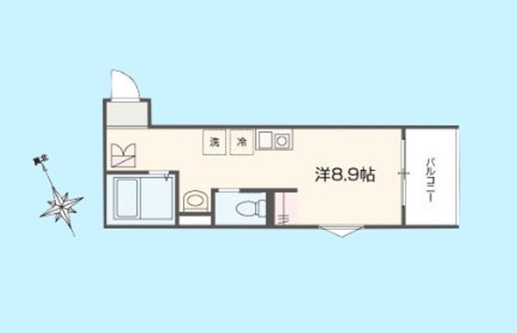 MELLAS相模原(ワンルーム/1階)の間取り写真