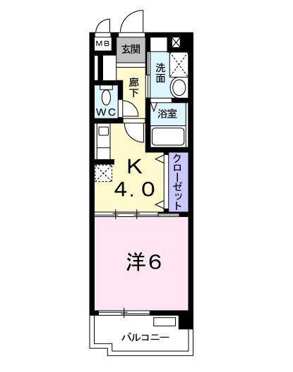 CROSS WAVE 嵐山(1K/1階)の間取り写真
