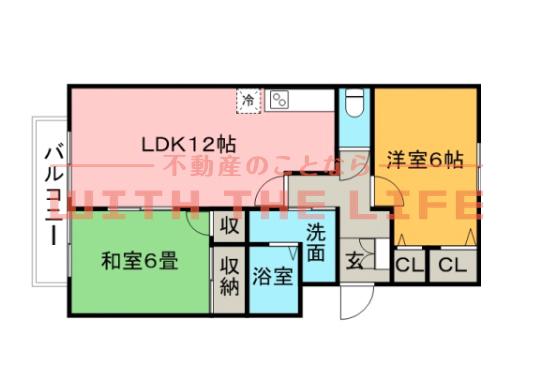 サンハイツ小森野A(2LDK/2階)の間取り写真