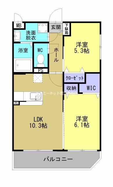 セントアース(2LDK/2階)の間取り写真
