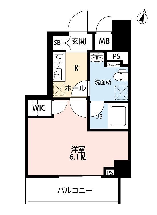 SQUARE CITY YOKOHAMA NEGISHI II(1K/6階)の間取り写真