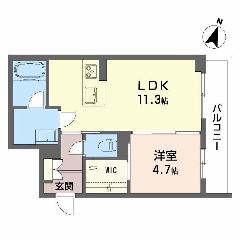 シャーメゾンはしま(1LDK/2階)の間取り写真