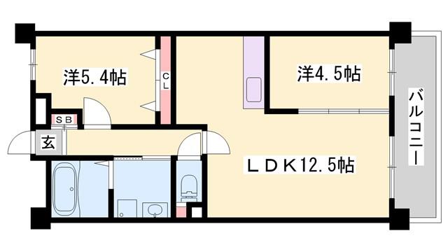 THE MUSE駅南(2LDK/5階)の間取り写真