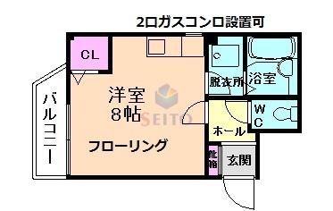 ダイコーマンション(ワンルーム/2階)の間取り写真