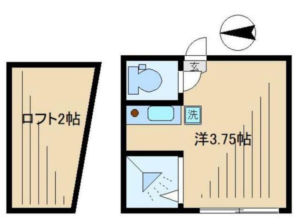 フェリスウィンディ(ワンルーム/2階)の間取り写真
