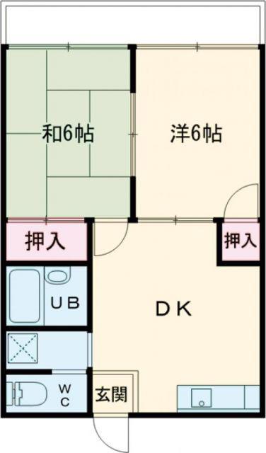 ハーモニー桜木I(2DK/2階)の間取り写真