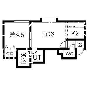 ヴィオレッテ II(1LDK/2階)の間取り写真