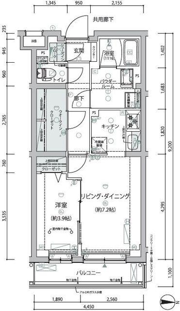 ARCOBALENO NERIMA(1LDK/2階)の間取り写真