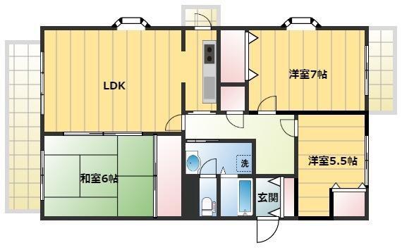 コミュニティープラザ8(3LDK/5階)の間取り写真