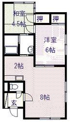 チェリーモアIII(2LDK/1階)の間取り写真