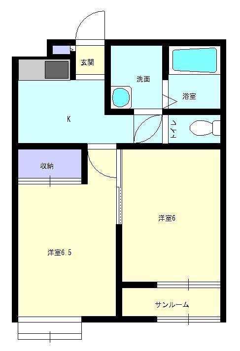 R・ASAHIGAOKA 2(2K/2階)の間取り写真