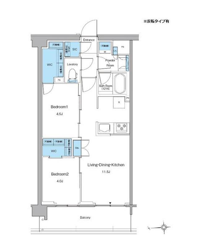 ルフォンプログレ高田馬場ノース(2LDK/2階)の間取り写真