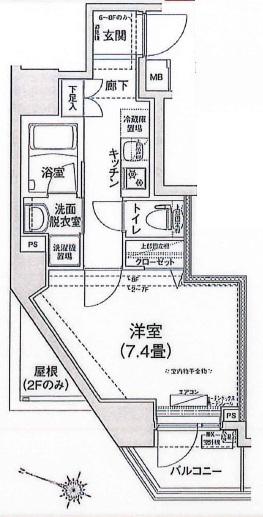 アイルプレミアム本駒込(1K/6階)の間取り写真