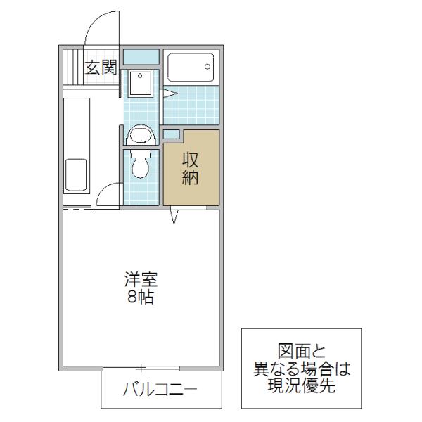 コーポオオカワ(1K/2階)の間取り写真
