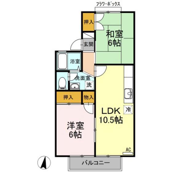 セジュール田中(2LDK/2階)の間取り写真
