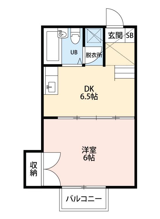 ドルフ福栄(1DK/2階)の間取り写真
