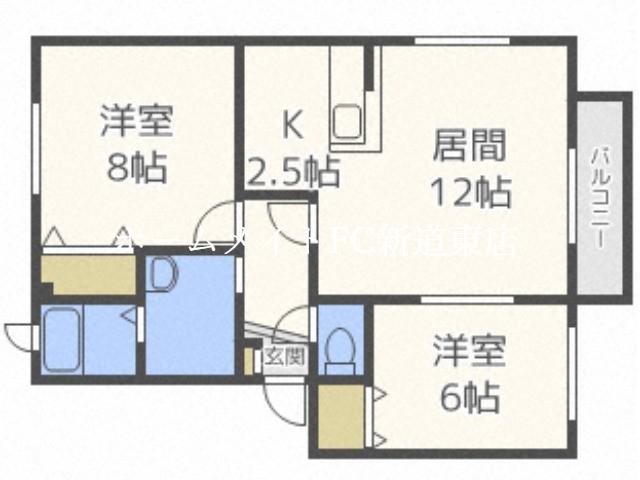 BRILLIO(2LDK/3階)の間取り写真