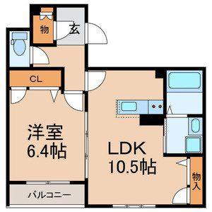 PRENDRE(1LDK/2階)の間取り写真