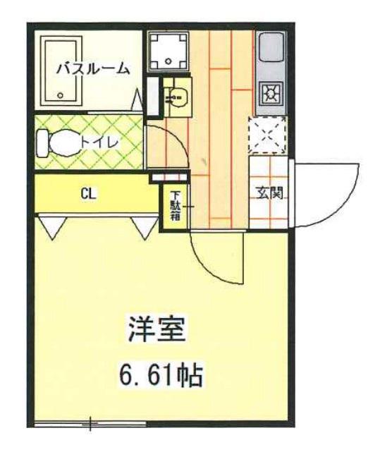 ラピス武蔵小金井(1K/3階)の間取り写真