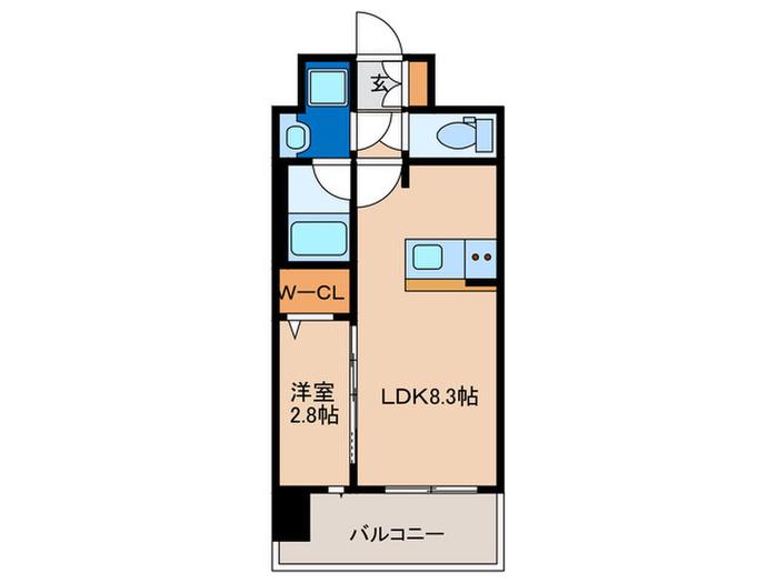 ブランシエスタ千早RJR(1LDK/11階)の間取り写真