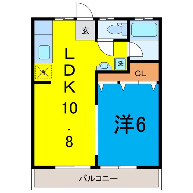 シャトレ上柴(1LDK/2階)の間取り写真