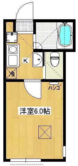 シティハイツ2(1K/2階)の間取り写真