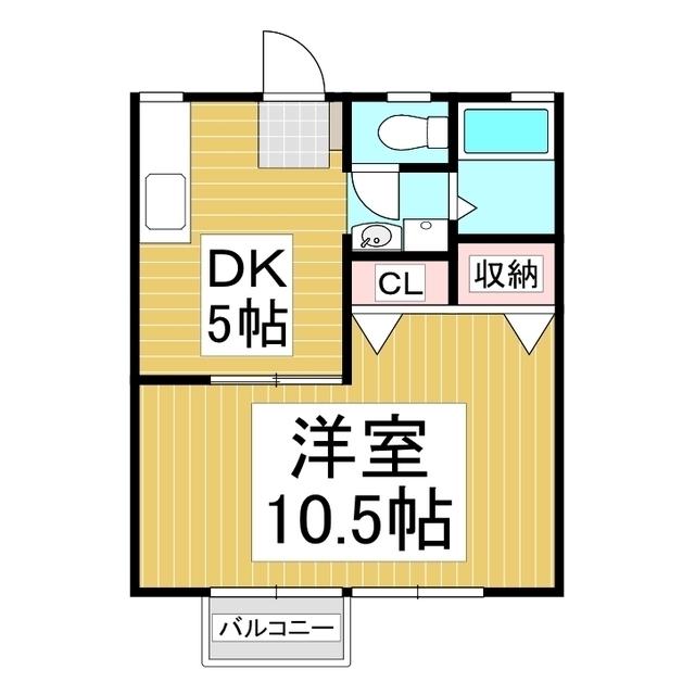 宮崎ハイツ(1DK/2階)の間取り写真