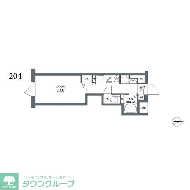 エルファーロー代々木上原II(1K/2階)の間取り写真