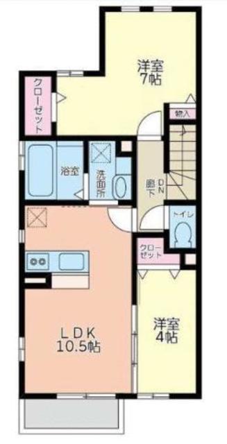 ブラウニィー(2LDK/2階)の間取り写真
