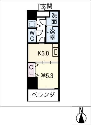 さくらHILLS NISHIKI PLATINUM R(1K/7階)の間取り写真