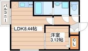 アルカンシエルREN II(1LDK/1階)の間取り写真