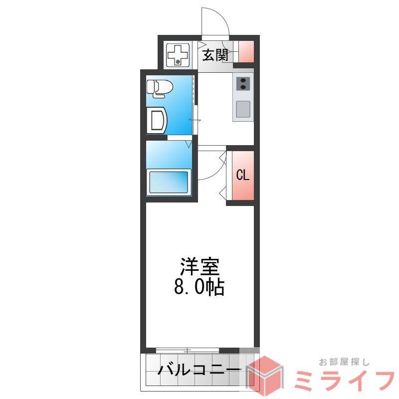 CITY PAL 田島 ウエスト(1K/1階)の間取り写真