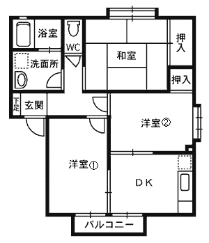 サンシティーA(3DK/1階)の間取り写真