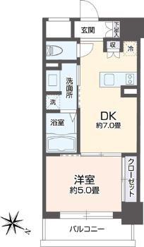 リエトコート元赤坂(1DK/3階)の間取り写真