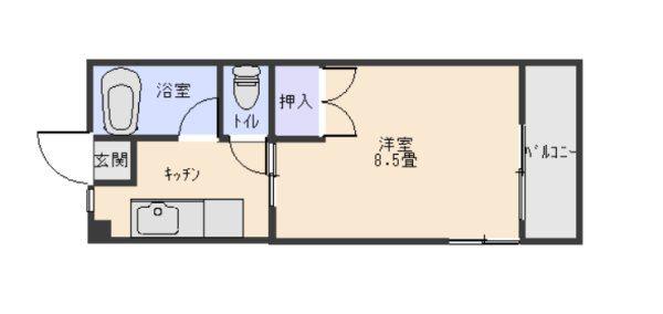 メゾン黒木(1K/4階)の間取り写真
